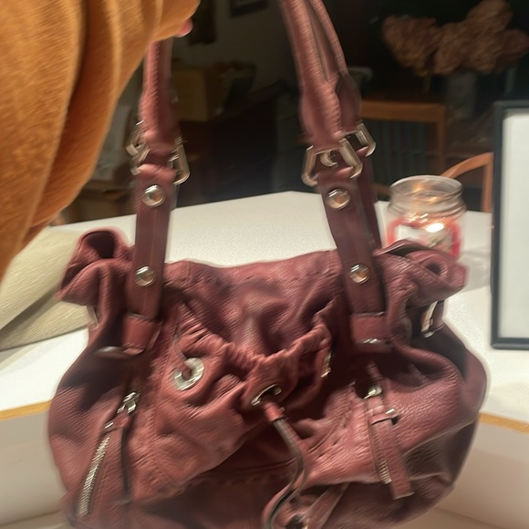 B Makowsky Brown Leather Boho Tote with handles - Picture 2 of 5